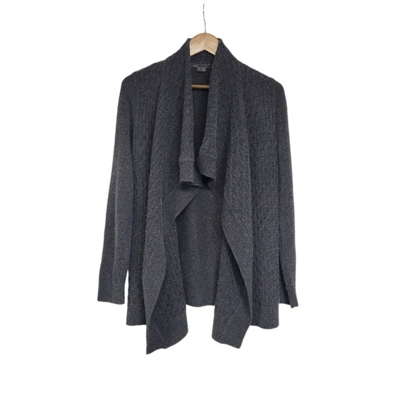 Vince Charcoal Gray Wool Cashmere Blend Open Front Cardigan